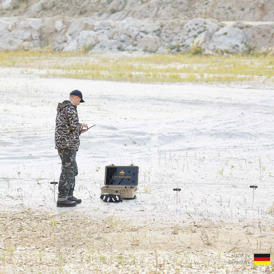 OKM GeoSeeker water detector in use